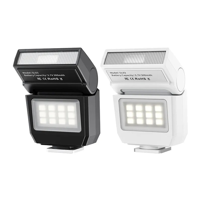 Ulanzi SL03 Spark Lite Blitzlicht in Schwarz und Weiß – 3,7V / 300mAh, ideal für Content Creator.