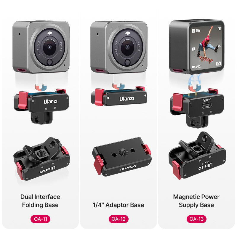 Ulanzi OA-11 Dual Interface Klappsockel für DJI Action 2/3/4 2843A