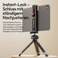 Ulanzi CA15 OneLock Tablet-Halterung mit Schnellverschlussmechanismus auf einem Mini-Stativ.