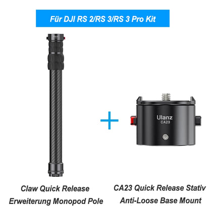 Ulanzi Claw Quick Release System für DJI PS 4/ RS 4 PRO/ RS 3/RS 3 Mini/RS 3 Pro/RS 2 Stabilisator