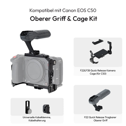 Falcam F22 & F38 Quick Release Cage Lieferumfang mit Cage und Schrauben