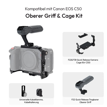 Falcam F22 & F38 Quick Release Cage Lieferumfang mit Cage und Schrauben