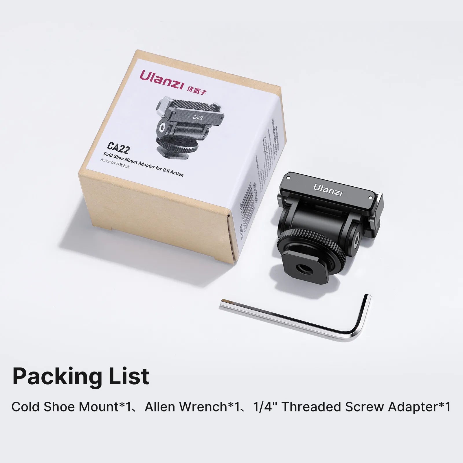 Ulanzi CA22 Cold Shoe Mount Adapter für DJI OSMO Action 4/3 & Pocket 3 C071GBB1