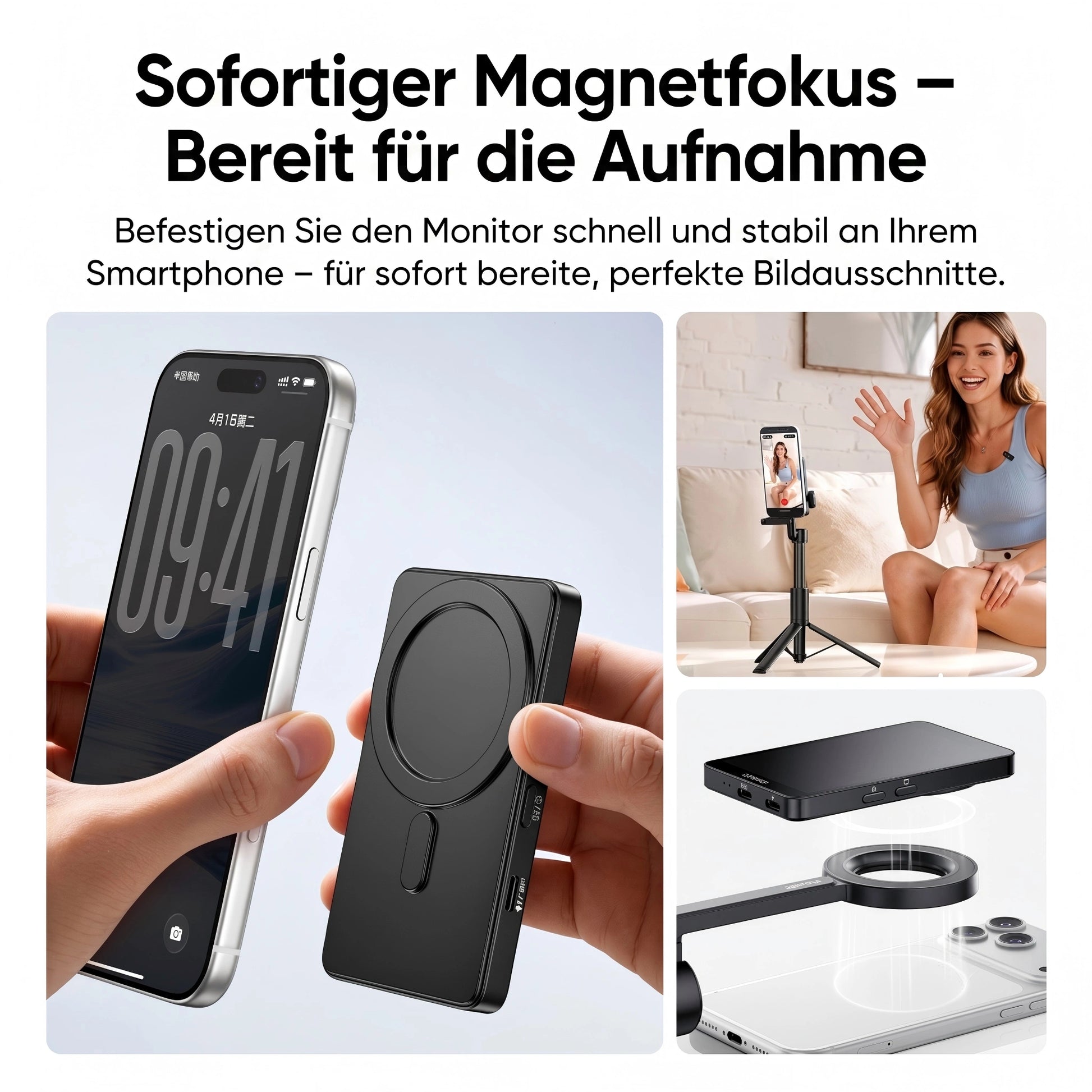 Ulanzi VM1 Vlog Selfie-Monitor mit Stativ-Aufsatz für Vlog-Setup