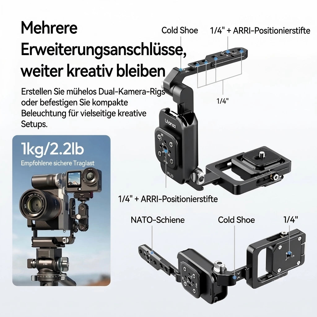Ulanzi XJ01 Faltbarer Uka Kamerakäfig Detail des Klapp-Gelenks