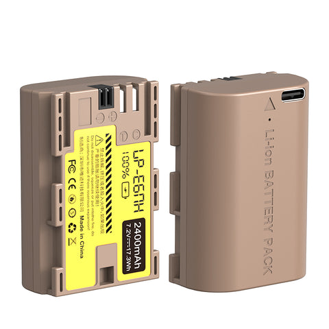 Ulanzi Cannon LP-E6NH Typ Lithium-Ionen-Akku mit USB-C-Ladeanschluss (2400mAh) 3284